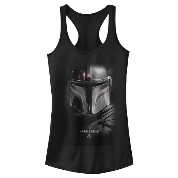 Junior's Star Wars: The Mandalorian Bounty Hunter Shadow Racerback Tank Top Black X Small