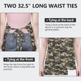 thumbnail image 6 of Green Brown Camo Classic Shapes Pattern Apron-Garden Aprons for Women with Pockets-Cotton Linen Waterproof Kitchen Cooking Gardening Aprons Adjustable for Kitchen,Cooking,BBQ and Salon 33x27 Inch, 6 of 7