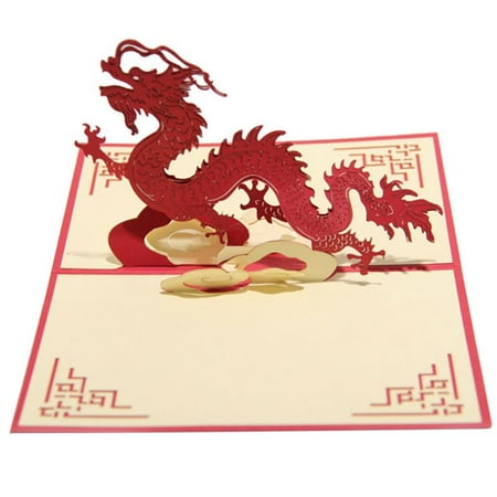 ENJOY Chinese Features 3D Pop Up Handmade Merry Christmas Greeting Card