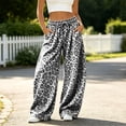 thumbnail image 2 of TGPMGRZ Women's Leopard Pants Wide Leg Baggy Sweatpants Casual Comfortable Trousers with Pockets, 2 of 5