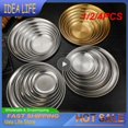 thumbnail image 2 of 1/2/4 Pcs Assiettes en Acier Inoxydable Assiette à Steak Assiette de Nourriture Occidentale Grande Assiette Assiette à Dessert Plats Légers Assiettes en Paille de Blé Style J, 2 of 6
