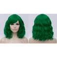 thumbnail image 6 of Unique Bargains Human Hair Wigs for Women Lady 14" Green Curly Wig Cap Fluffy Curly Wavy, 6 of 6