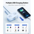 thumbnail image 5 of ORICO 4FT Blue Travel Power Strip with 4 AC Outlets, 2 USB-A Ports, and 1 USB-C Port, 45° Flat Plug Extension Cord with Non Surge Protector for Travel/Home/Dorm/Office-Blue, 5 of 8