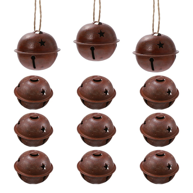  SUPVOX 12pcs Rusty Metal Christmas Jingle Bells with Star  Cutouts Rusty Christmas Tree Decorations for Christmas Holiday Craft :  Arts, Crafts & Sewing