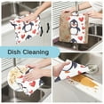 thumbnail image 2 of 6 Pieces of Kitchen Towels 11x11Inch Kitchen Dish Cloths Kitchen Dish Towels Reuseable Cleaning Cloths Love Penguin, 2 of 9