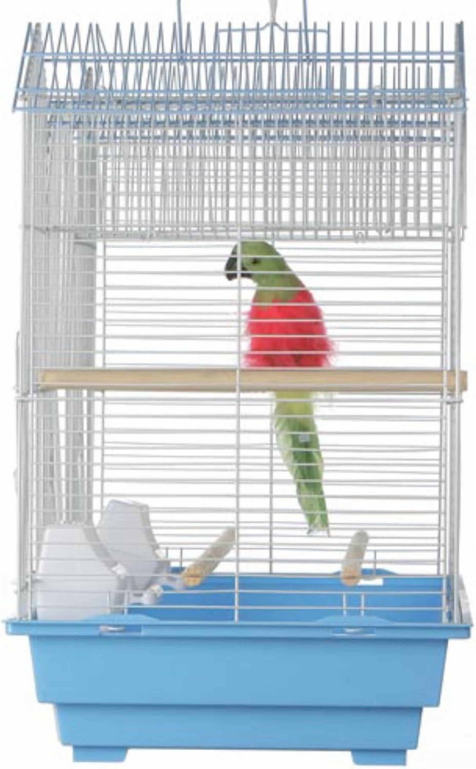 NIUMU Prevue Hendryx SP1804TR-2 Triple Roof Bird Cage, Teal and White, 1/2"