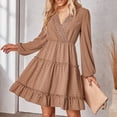 thumbnail image 1 of Vestido midi fluido NikouMX para Mujer Vestido midi con vuelo en niveles Manga larga Otoño, 1 of 6