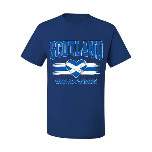 Wild Bobby Scotland Flag Heart Come On Scotland Graphic | Women's Novelty T-Shirt | Soccer Football Fan Game Day Gift for Her Unisex Men Tee