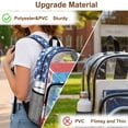 thumbnail image 7 of SEANATIVE See Through Backpack for Kids Clear Transparent School Bookbag Stylish Design PVC Daypack with Side Pockets for Elementary Middle School, Horse American Flag Tie-dye Pattern, 7 of 7