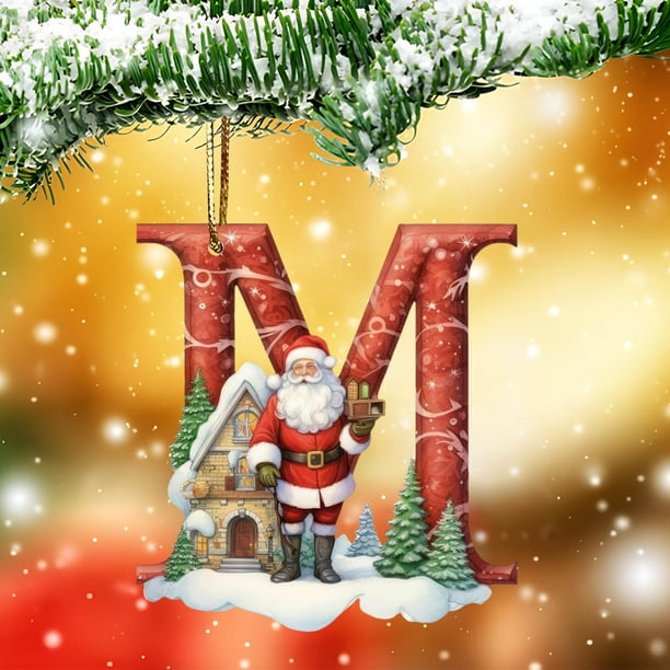 Personalized Acrylic Alphabet Christmas Ornaments DIY Hanging Decorations for Tree and Home