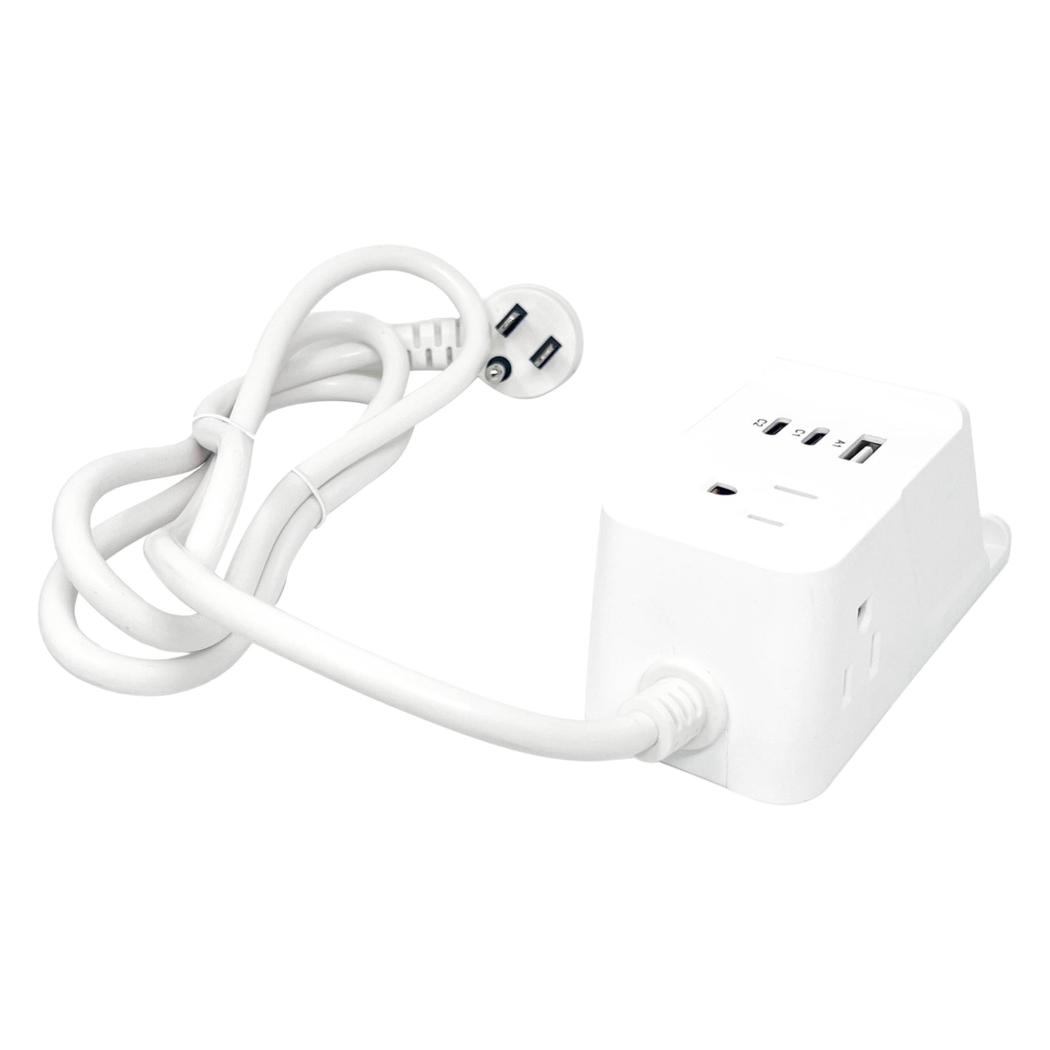 RAYOVAC Wireless Charging Station 3-AC Outlet 540-Joules Surge Protector with 1 USB-A and 2 USB-C Ports, 5-Ft. Cord