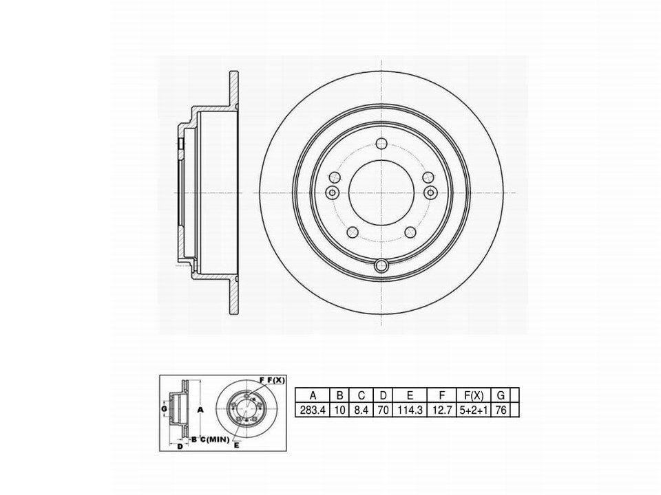 Winstop Brake Rotor, Rear WS239055, Kia Amanti 2006-2004