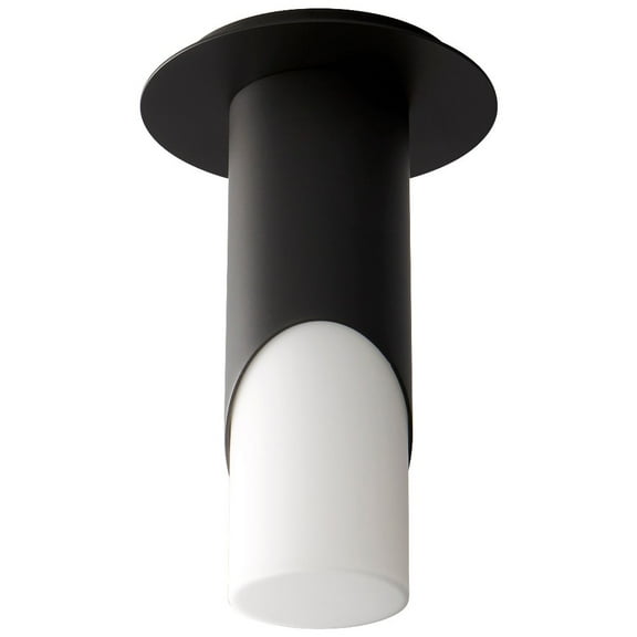 9.25 Inch 120V 5.1W 1 Led Small Glass Flush Mount-Black Finish Oxygen Lighting 3-353-115