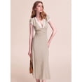 thumbnail image 4 of Women Summer Dresses Deep V Neck Polka Dot Prined Splice Lace Dress Elegant for Party Color S, 4 of 9