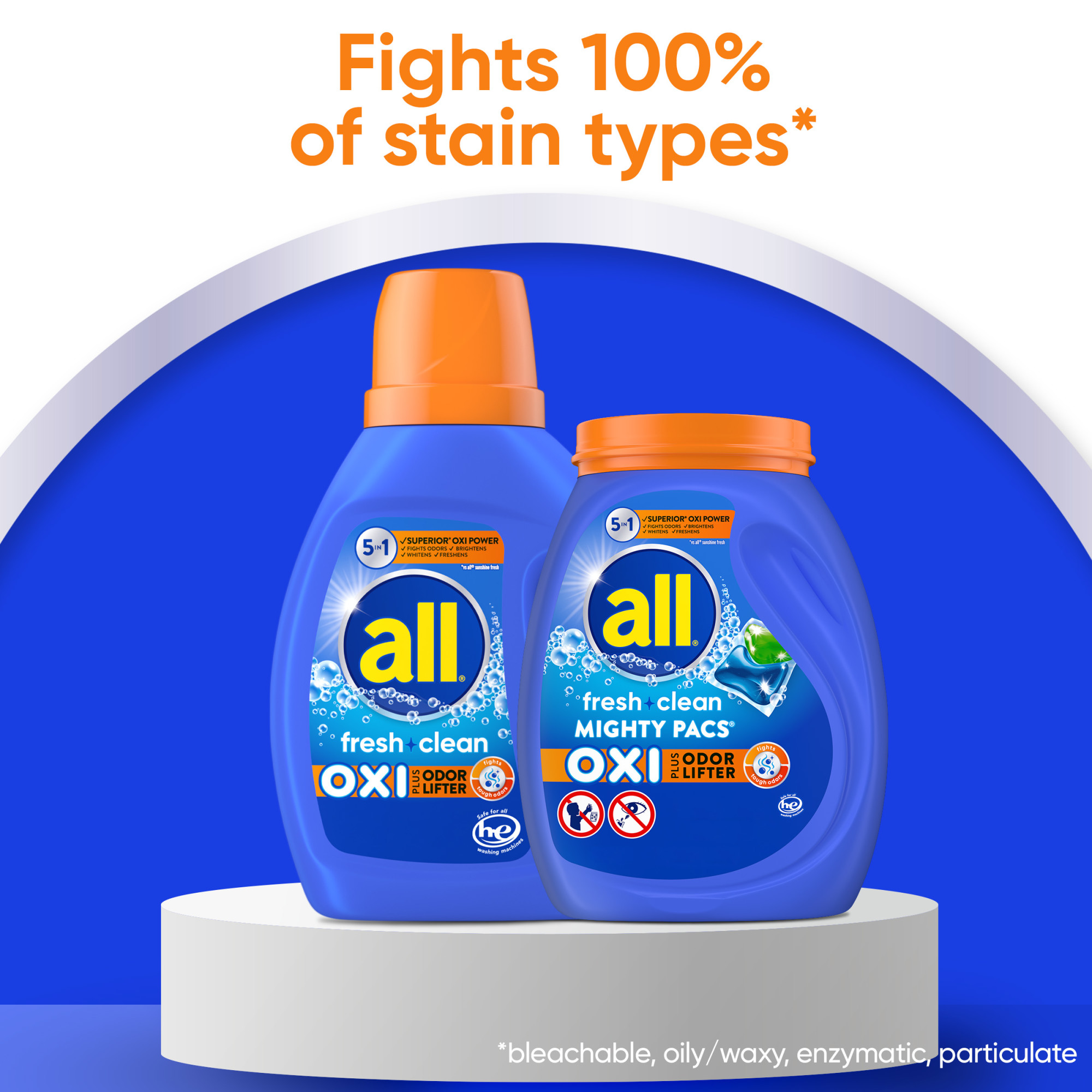 all Liquid Laundry Detergent, Fresh Clean Oxi plus Odor Lifter, 141 fl oz, 79 Loads - image 4 of 5