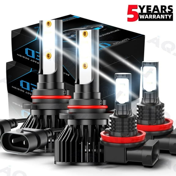 AQJ For DODGE Dart 2013 2014 2015 -6x LED Headlight Hi/Lo beam   Fog Bulbs Kit White