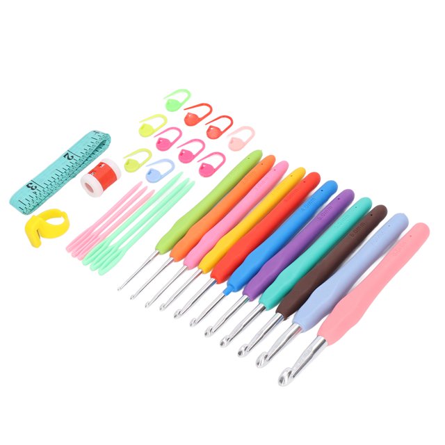 Juego De Ganchos De Ganchillo, Gancho De Tejer Con Ergonómico De Aluminio Liviano Con Agujas De Sutura Para Sombrero Para Manta Para Coser Toalla