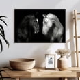 thumbnail image 3 of Elephant Stock Monochromatic Horses Wall Art - Horizontal Canvas Wall Art - Living Room Wall Decor - Animal Canvas - Black And Gray Decor - 24" x 16", 3 of 8