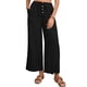 thumbnail image 1 of Pantalones de y Algodón para Mujer, Informales, de Verano, para Playa, con Cordón, Holgados, de Pierna , con Bolsillos. Negro XL, 1 of 9