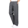 thumbnail image 1 of Innerwin Pants Mid Waisted Men Bottoms Work Solid Color Plain Trousers 2020 Dark Gray M, 1 of 2