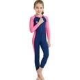 thumbnail image 4 of FYMNSI Kids Wetsuit Girls Full Body Swimsuit One Piece Long Sleeve Bathing Suit Zipper Sun Protection Warm Swimwear for Swimming Diving Surf Water Sports, 4 of 8