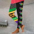 thumbnail image 2 of QATAINLAV Fall Savings High Waisted Leggings for Women 2025 Mardi Gras Printed Tight Leggings Casual Butt Lifting Tummy Control Yoga Pants Multicolor L, 2 of 5