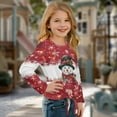 thumbnail image 3 of Xixirimido Snowman Christmas Style Red Printed Girls Casual Long Sleeve Shirts Knot Tie-hem Tunic Tops Crewneck Tees Blouses Girls Fashion Clothes, Size 9-10, 3 of 7