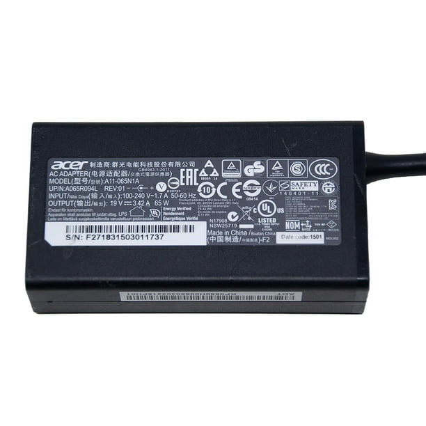 ACER 19V 65W Tiny-Tip Laptop Charger Power Cord for Aspire