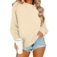 thumbnail image 5 of Itsame Valentine's Sweatshirt Womens Long Sleeve T-Shirts Loose Crew Neck Tops Beige Size S, 5 of 9