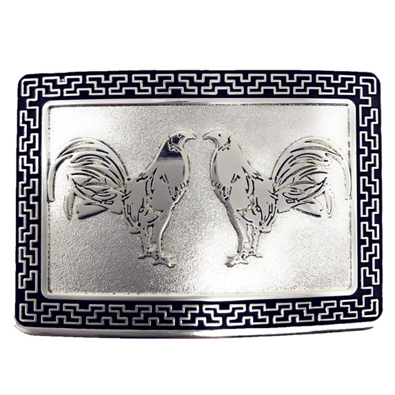 Western Cowboy/Cowgirl Silver Metal Large Square Belt Buckles In Multi Symbol