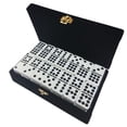 thumbnail image 2 of Marion & Co. Domino Double Nine White Jumbo Tournament Size Domino with Spinners in Elegant Velvet Case, 2 of 3