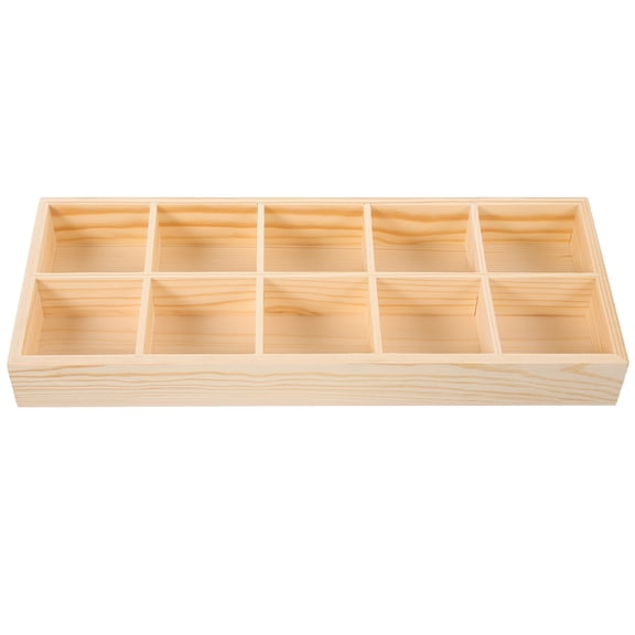 CRILSTYLEO Beige Wooden Tea Box Organizer for Home - Multi Compartments, Sturdy and
