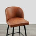thumbnail image 7 of CHITA 27" Swivel Upholstered Counter Bar Stools with Back & Metal Legs Set of 3,Faux Leather in Terracotta, 7 of 7