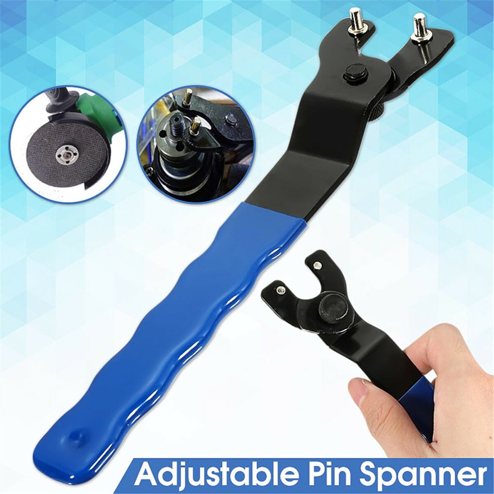 Adjustable Pin Spanner Wrench For Angle Grinder 8-50mm Hubs Arbors Heavy Duty 