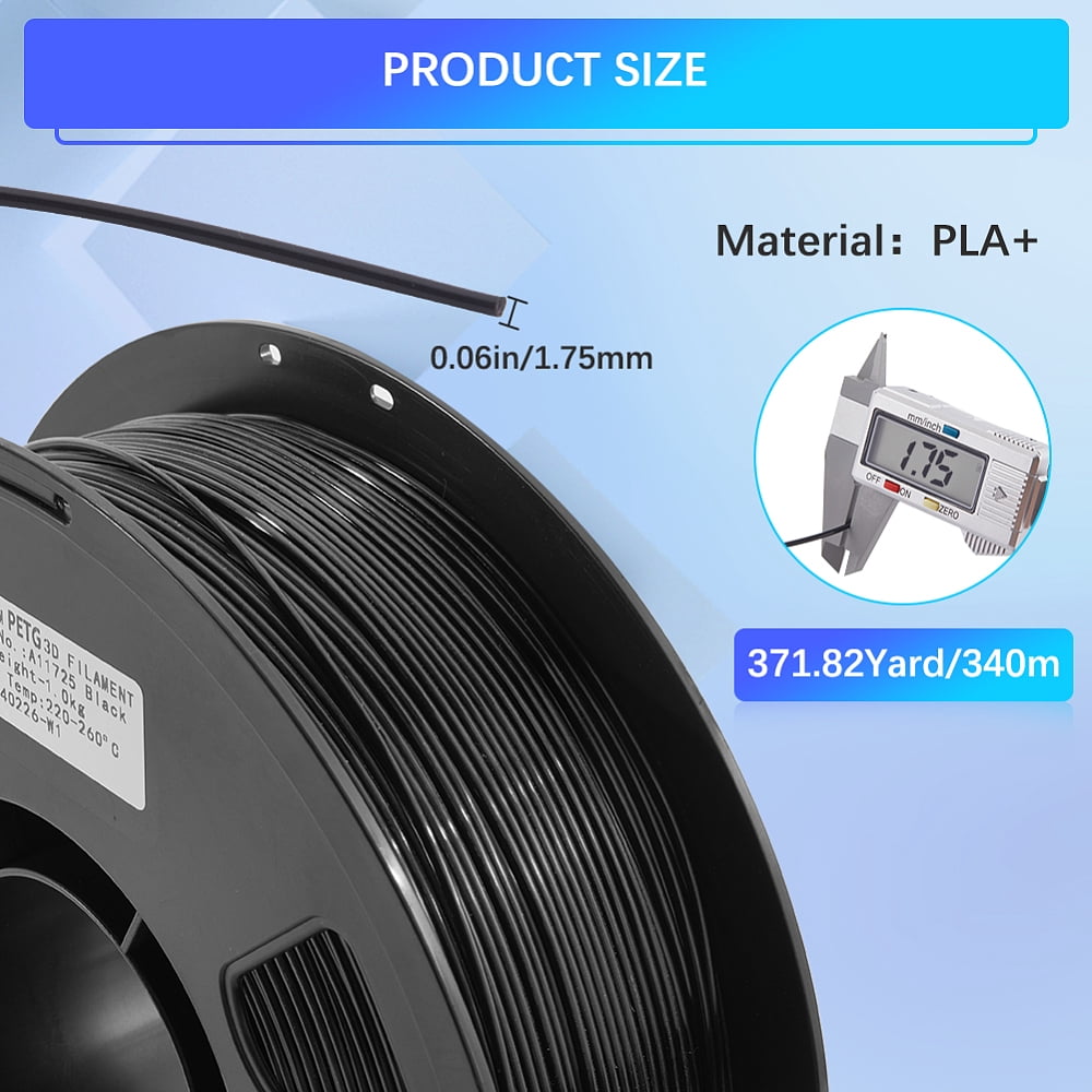 340M 3D Printing Pen Filament PLA Refills for 3D Pens Black 1.75mm for DIY