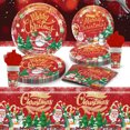 thumbnail image 2 of HEVIRGO 1 Set Tableware Props Disposable Increase Festive Atmosphere Christmas Style Cartoon Colorful Print Snowmen Odor-free Tablecloth Plate Tableware Decoration for Christmas Party, 2 of 10