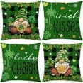 thumbnail image 2 of KOYPTL St.Patrick's Day Decorations Pillow Covers 18 x 18 Inch Set of 4 Green Shamrock Heart Lucky Charm Buffalo Plaid Pillow Cases for Home Sofa Couch Cushion Decor, 2 of 5