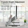 thumbnail image 3 of Laptop Stand for Desk, Adjustable Laptop Riser ABS+Silicone  Portable Notebook Holder, Ventilated Cooling Notebook Mount Computer Stand for 10-15.6” Laptops,Tablets-Black, 3 of 9