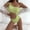 Green, variant on Swimsuits for Women 2026 Solid Color Textured Fabric Hollow Out One Swimsuit Bikini Belly Covering Shoulder Women's Swimsuit Black M