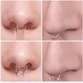 thumbnail image 4 of 4 Piezas 16G Anillos de Perforación de Nariz de Acero Quirúrgico Septum Piercing Herradura Hélice Tragus Ombligo Oreja Labio Ceja Piercing con Puntas de Reemplazo Rojo Verde, 4 of 4