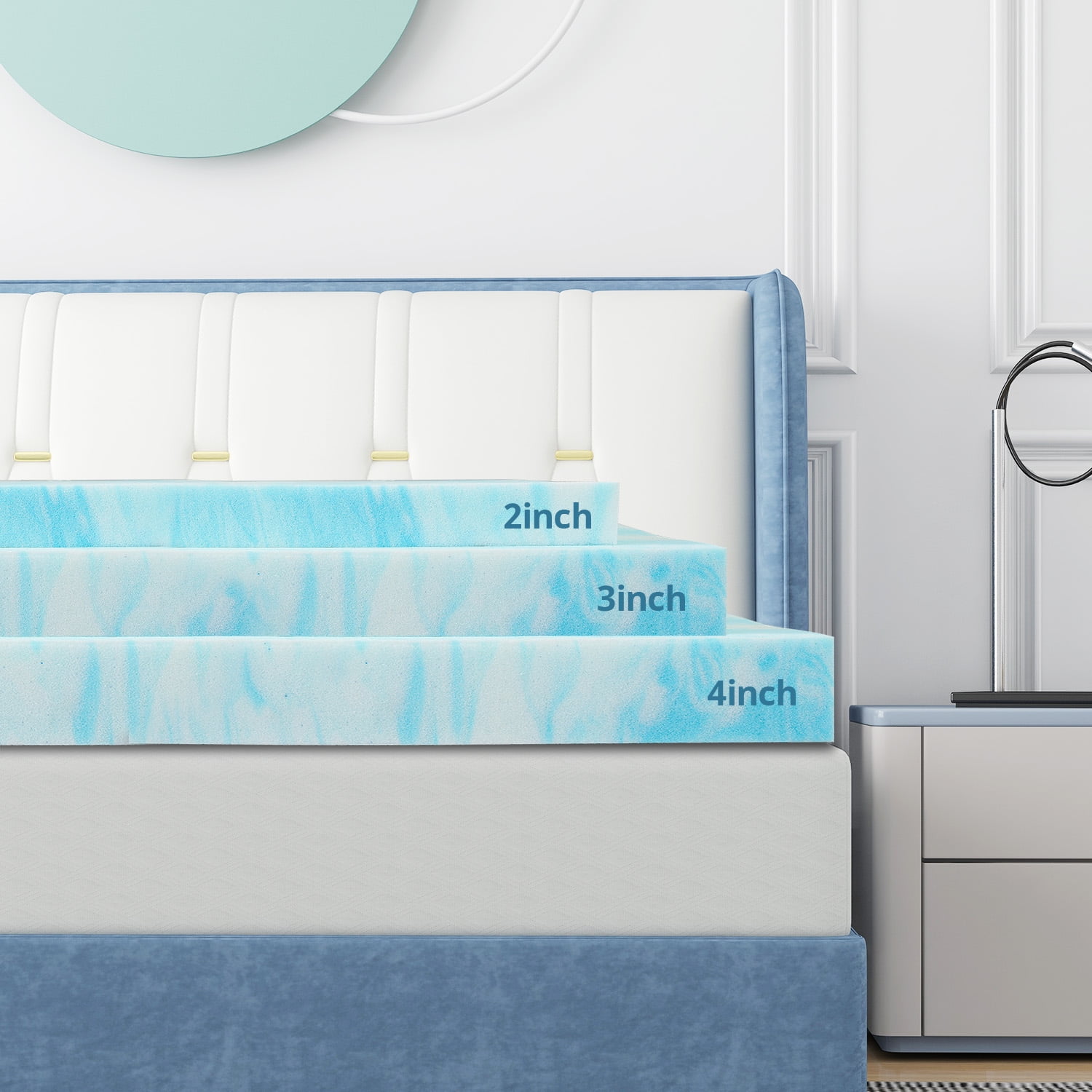 3 Inch Mattress Topper, Twin Gel Memory Foam Mattress Topper in a Box