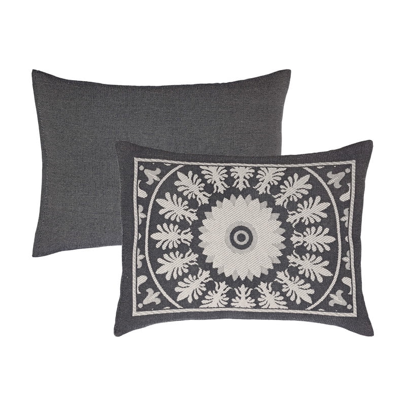 Superior 2-Pieces High-Durability Reversible Cotton Blend Bedspread Set, Twin, Charcoal