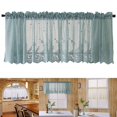 thumbnail image 2 of Window Curtain Short Kitchen Valance Drape Polyester Lace Flower Pattern Balcony Curtain for Home, 2 of 10