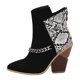 thumbnail image 1 of NECHOLOGY Botas Mujer Zapatos Botines para mujer Color sólido simple Decoración de metal Bloqueo de color Cómodo Tacón grueso Media Punta estrecha Botas de tamaño Botines Botas (White, 8), 1 of 6