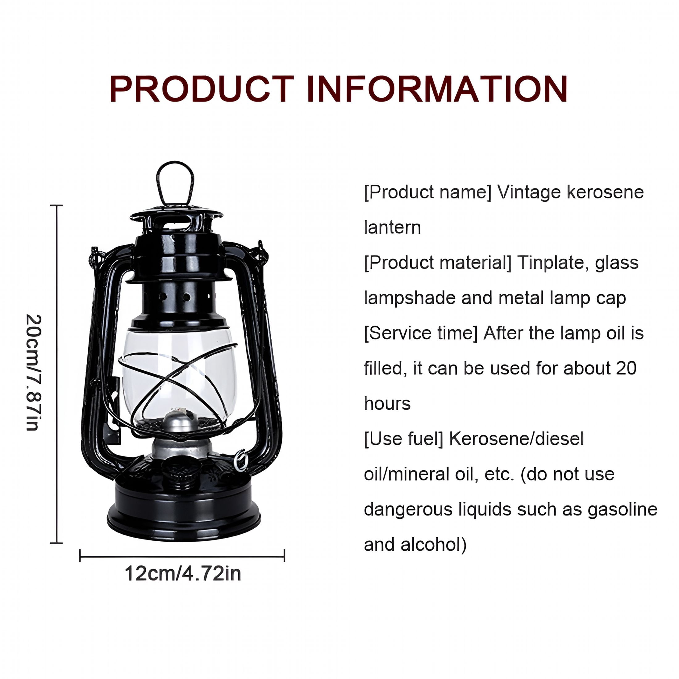 HIBIBUD 2026 New Kerosene Oil Lantern Emergency Hanging Light Lamp Outdoor Camping Hanging Lamp Emergency Preparedness for Camping, Hiking, Backyard, Survival, Outdoor