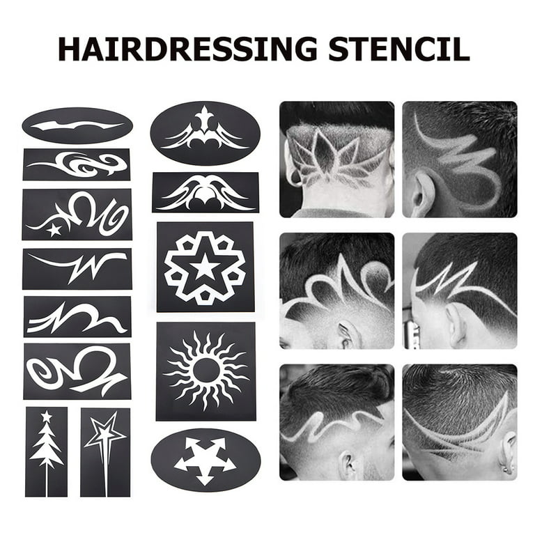 Mr. Hair Art Stencil -Number Group- (Emmett FONT) (10 Stenci