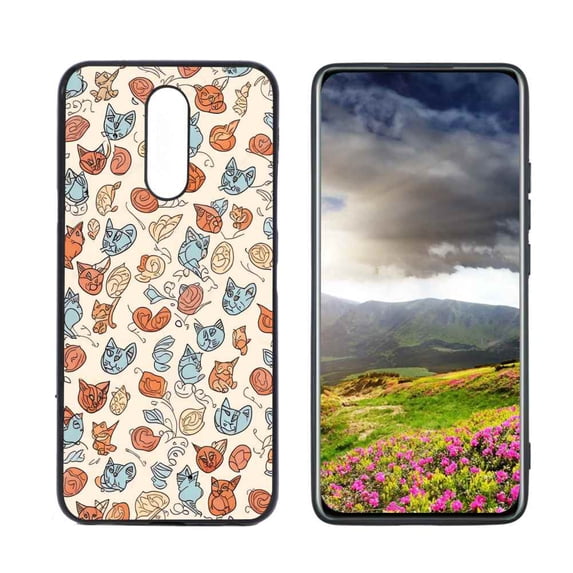 Cat-line-art-127 Phone Case, Degined for LG Solo LTE Case Men Women, Flexible Silicone Shockproof Case for LG Solo LTE