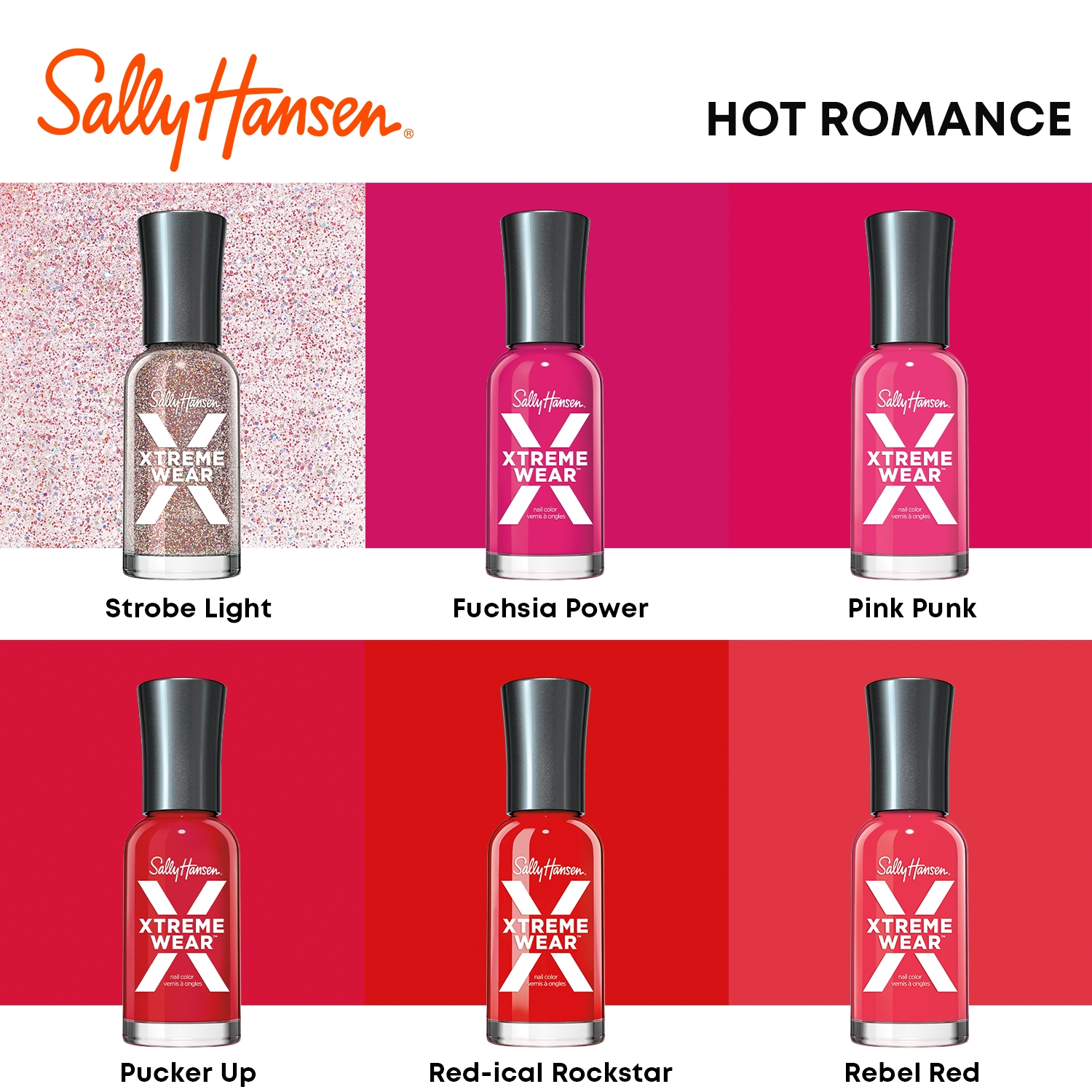 Sally Hansen Xtreme Wear Nail Polish, Pucker Up, 0.4 oz, Chip Resistant, Bold Color - image 8 of 14