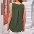 thumbnail image 4 of Usmixi Tank Tops for Women Loose Casual Solid Pleated Swing Tunic Tank Tops Summer Plain Crewneck Sleeveless Shirts Fashion Blouses Army Green s, 4 of 4