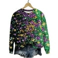 thumbnail image 4 of Gamivast Carnival Tops for Women Plus Size Long Sleeve Trendy Mask Graphic Blouses Funny Crewneck Drop Shoulder Tunic Sweatshirts Holiday Mardi Gras Shirt, 4 of 6